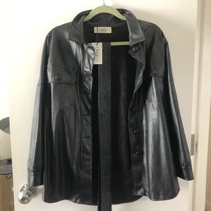 Cider Faux Leather Belted Jacket